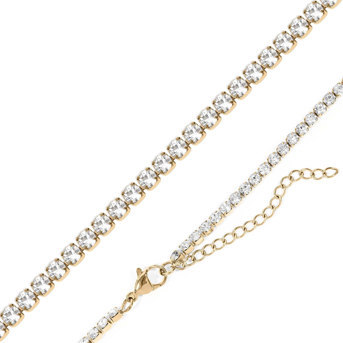 MEA NANI JEWELLERY ALL EYES ON ME TENNIS NECKLACE – 18K PVD-gullbelagt tennis halskjede