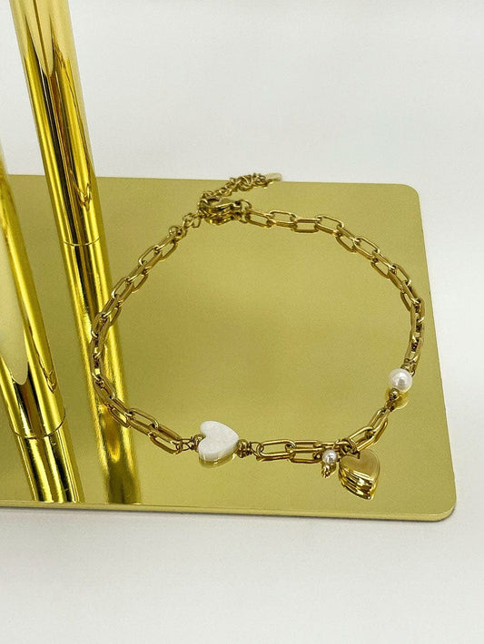 MEA NANI JEWELLERY Ankellenke SUNSET - 14K gullbelagt ankellenke med charms