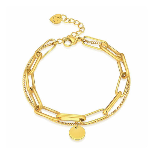 MEA NANI JEWELLERY Armbånd NOOR – gullbelagt armbånd med charm og lenker