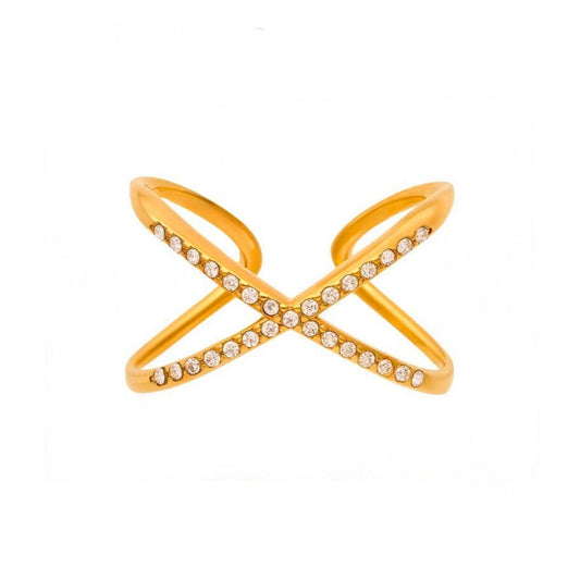 MEA NANI JEWELLERY Gullbelagt ring 18K AURA CROSS RING