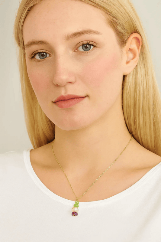 MEA NANI JEWELLERY Halskjede AMOUR NECKLACE – 18k gullbelagt halskjede med perler