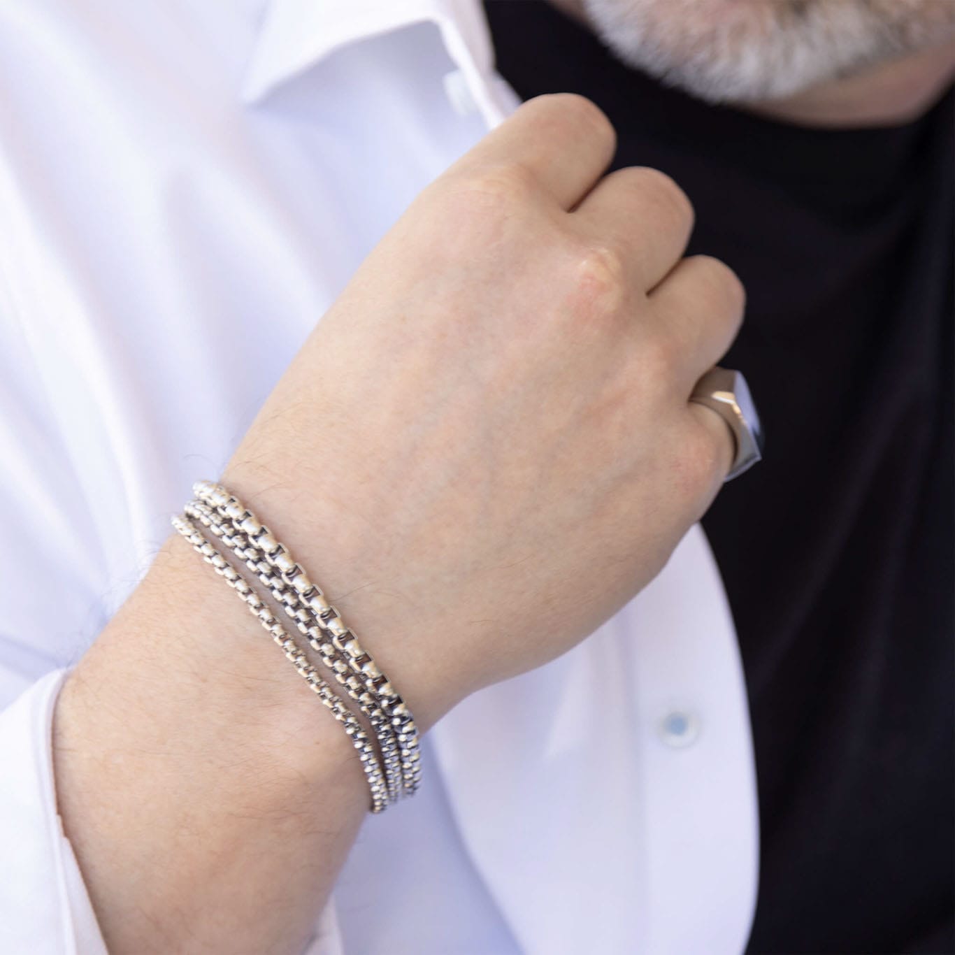 MEA NANI JEWELLERY Herrearmbånd THE RIVEN CHAIN BRACELET – Herrearmbånd i kirurgisk stål