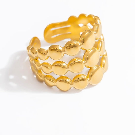 MEA NANI JEWELLERY Justerbar ring GLOW GETTER - 18K pvd gullbelagt ring