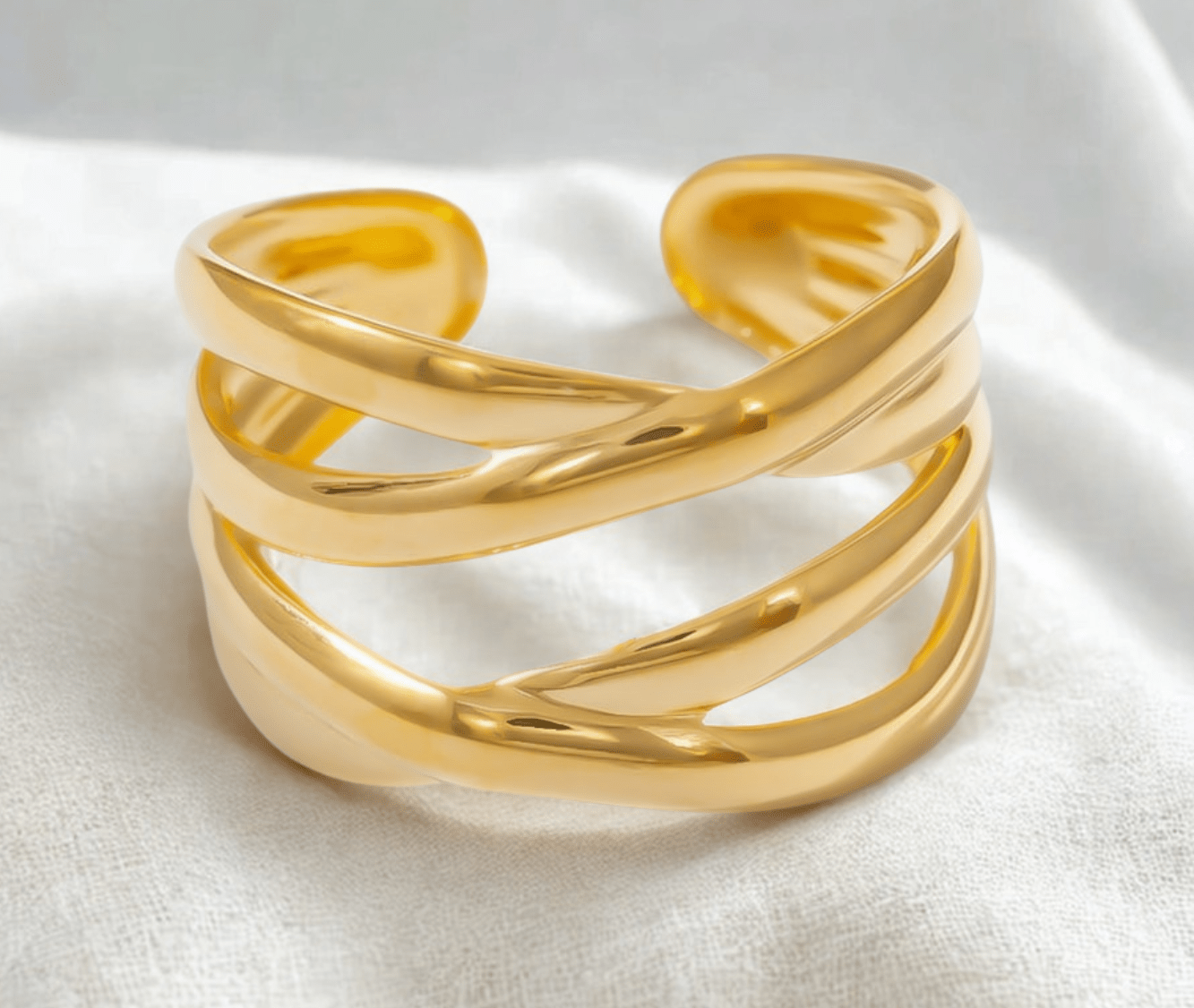 MEA NANI JEWELLERY Justerbar ring OH SHE SHINES - 18K pvd gullbelagt ring