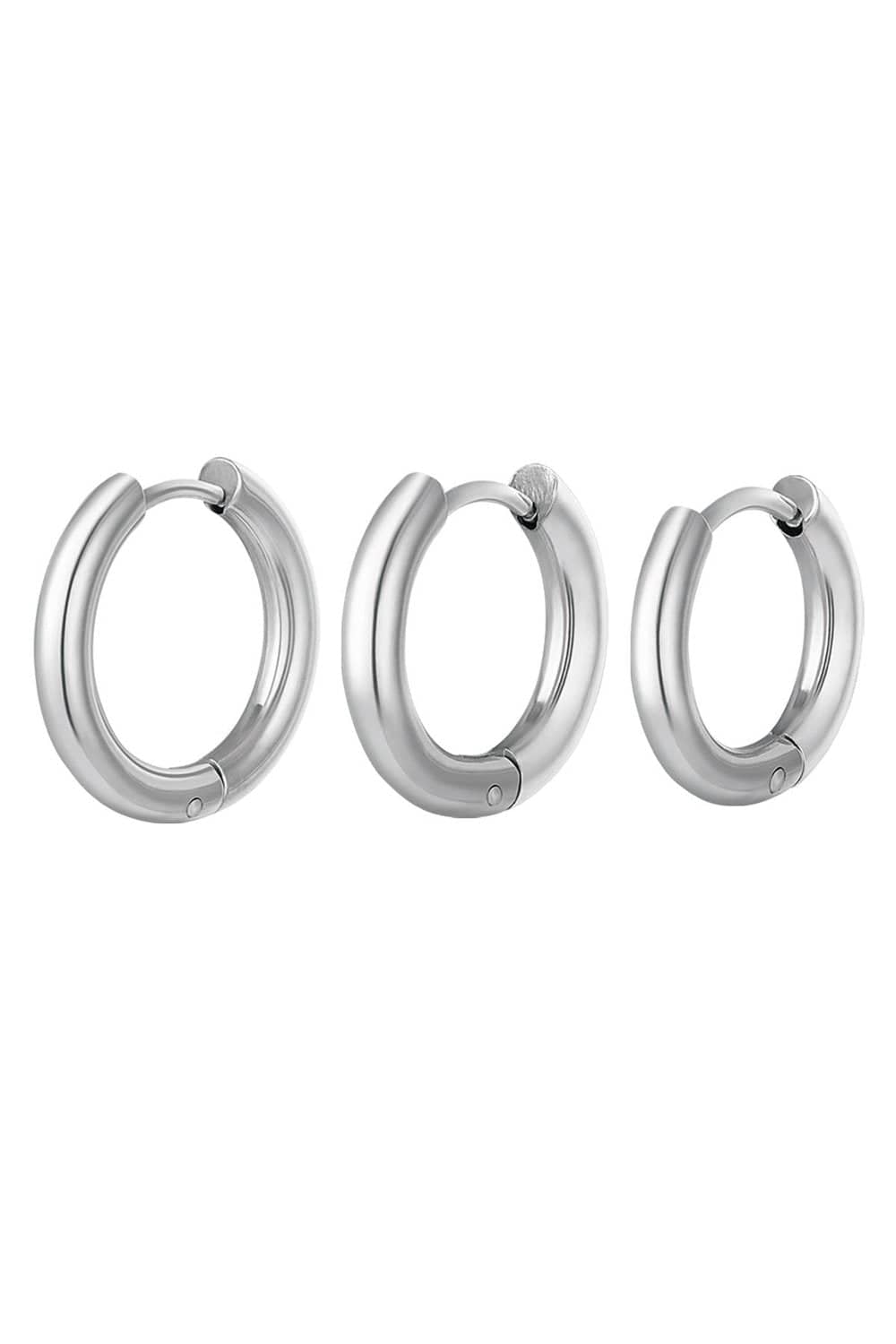 MEA NANI JEWELLERY Øredobber CHUNKY HOOPS SET – kirurgisk stål