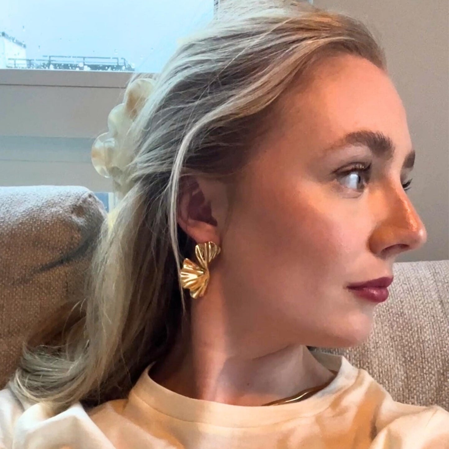 MEA NANI JEWELLERY Øredobber MIDNIGHT GOLD - øredobber i 18K PVD belagt kirurgisk stål