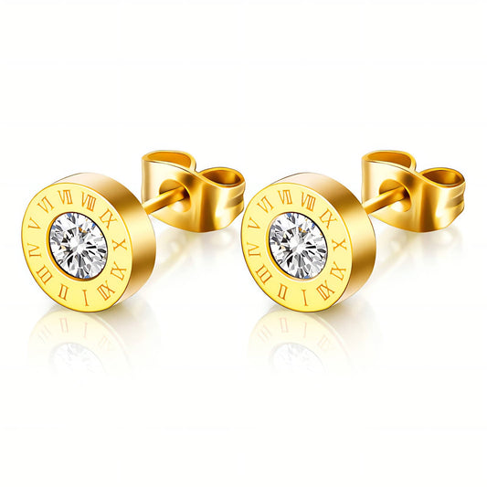 MEA NANI JEWELLERY Øredobber ROMA GOLD STUDS – 18K gullbelagt