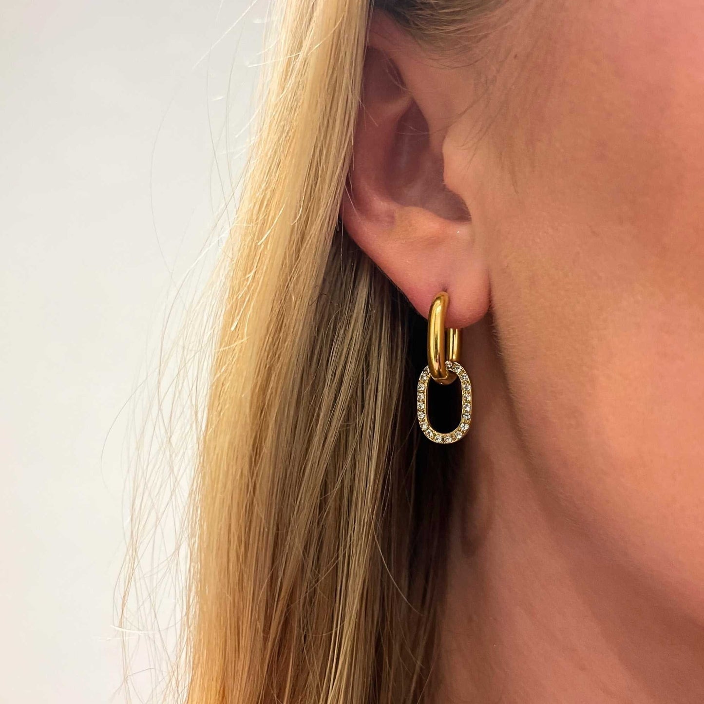 MEA NANI JEWELLERY Øredobber STAY LINKED EARRINGS - 18K gullbelagt