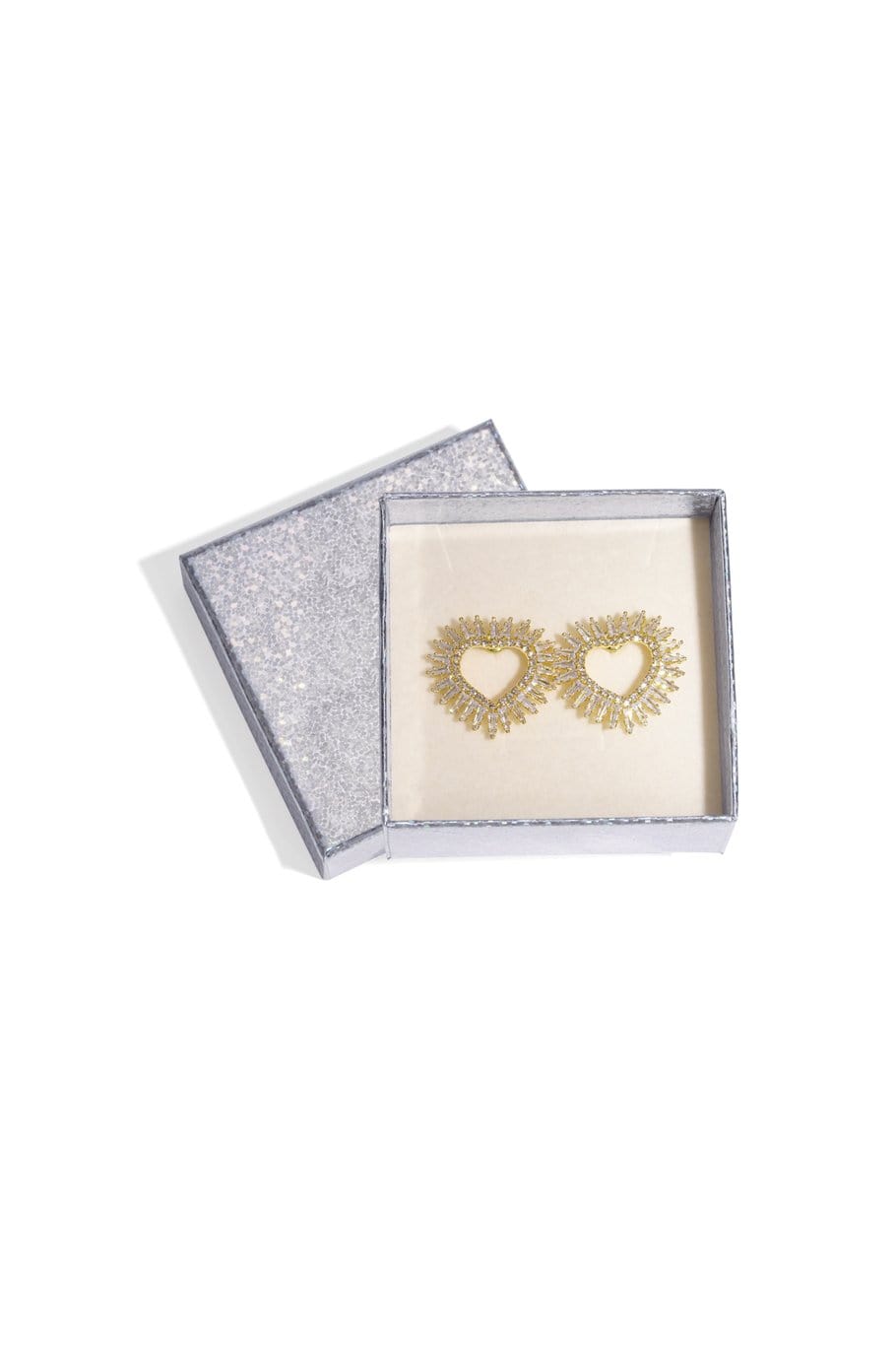 MEA NANI JEWELLERY Øredobber THE AURA HEART EARRINGS – 14 K gullbelagte festøredobber
