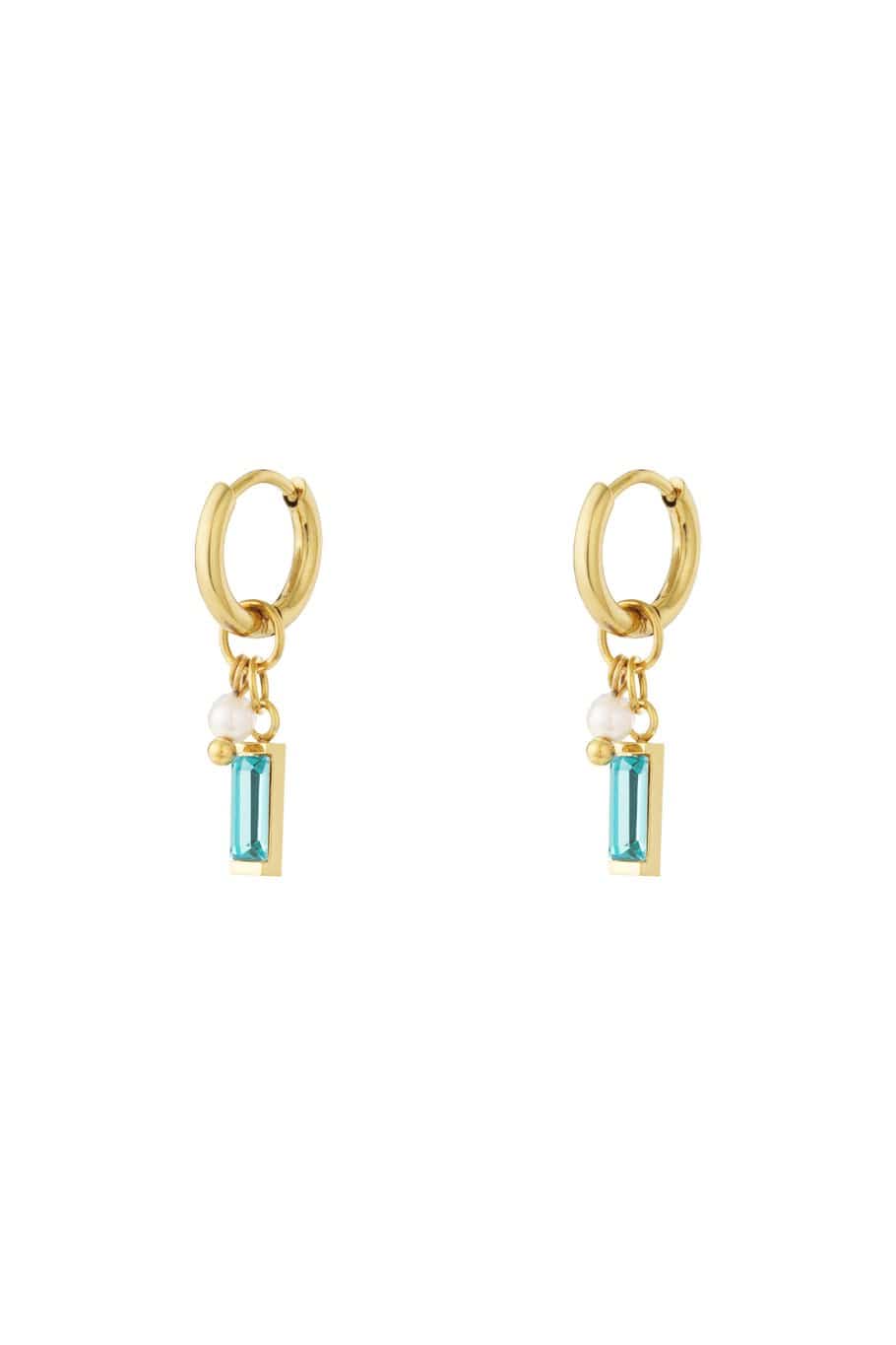 MEA NANI JEWELLERY Øreringer OCEAN WHISPERS HOOPS – 14K Gullbelagt & Havblå