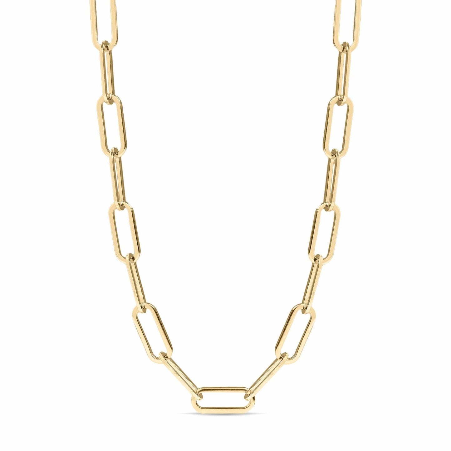 MEA NANI JEWELLERY Paperclip halskjede OSLO LINK NECKLACE – 18K PVD-gullbelagt kjede