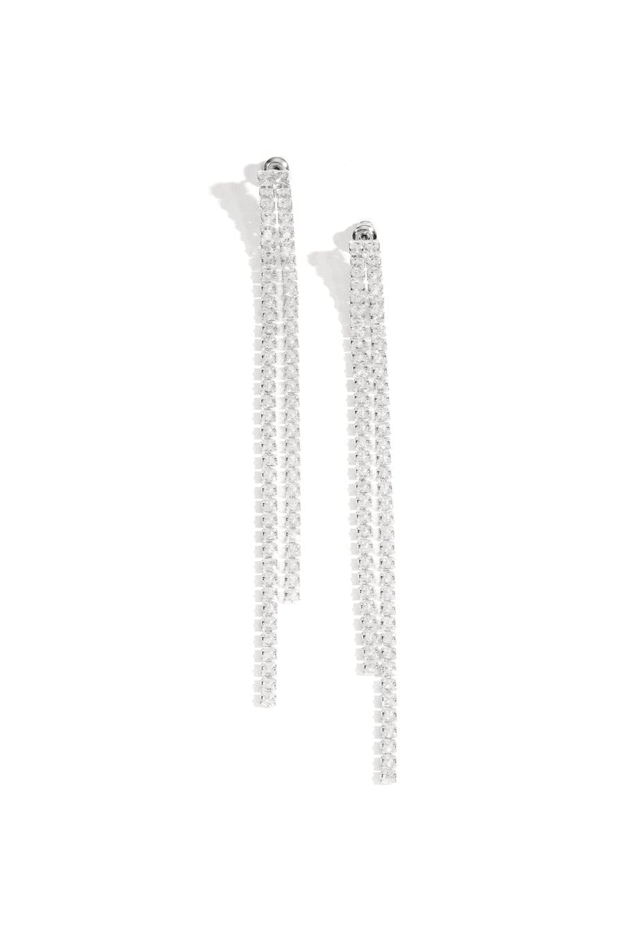 MEA NANI JEWELLERY Party øredobber SILVER HAZE – lange glitrende øredobber 14K gullbelagt