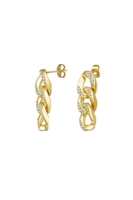 MEA NANI JEWELLERY Soft chain øredobber THE LINK GLOW EARRINGS – 14K gullbelagt kirurgisk stål