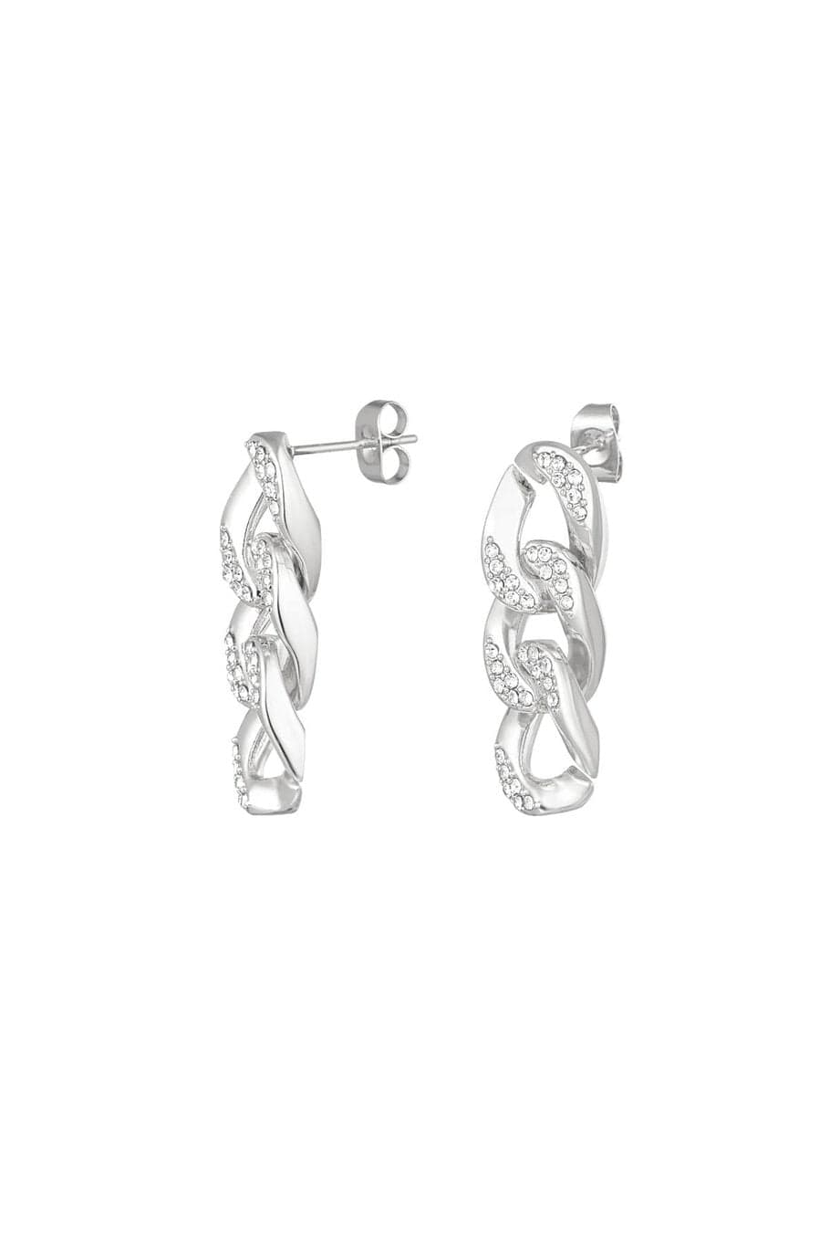 MEA NANI JEWELLERY Soft chain øredobber THE LINK GLOW EARRINGS – Silver Edition