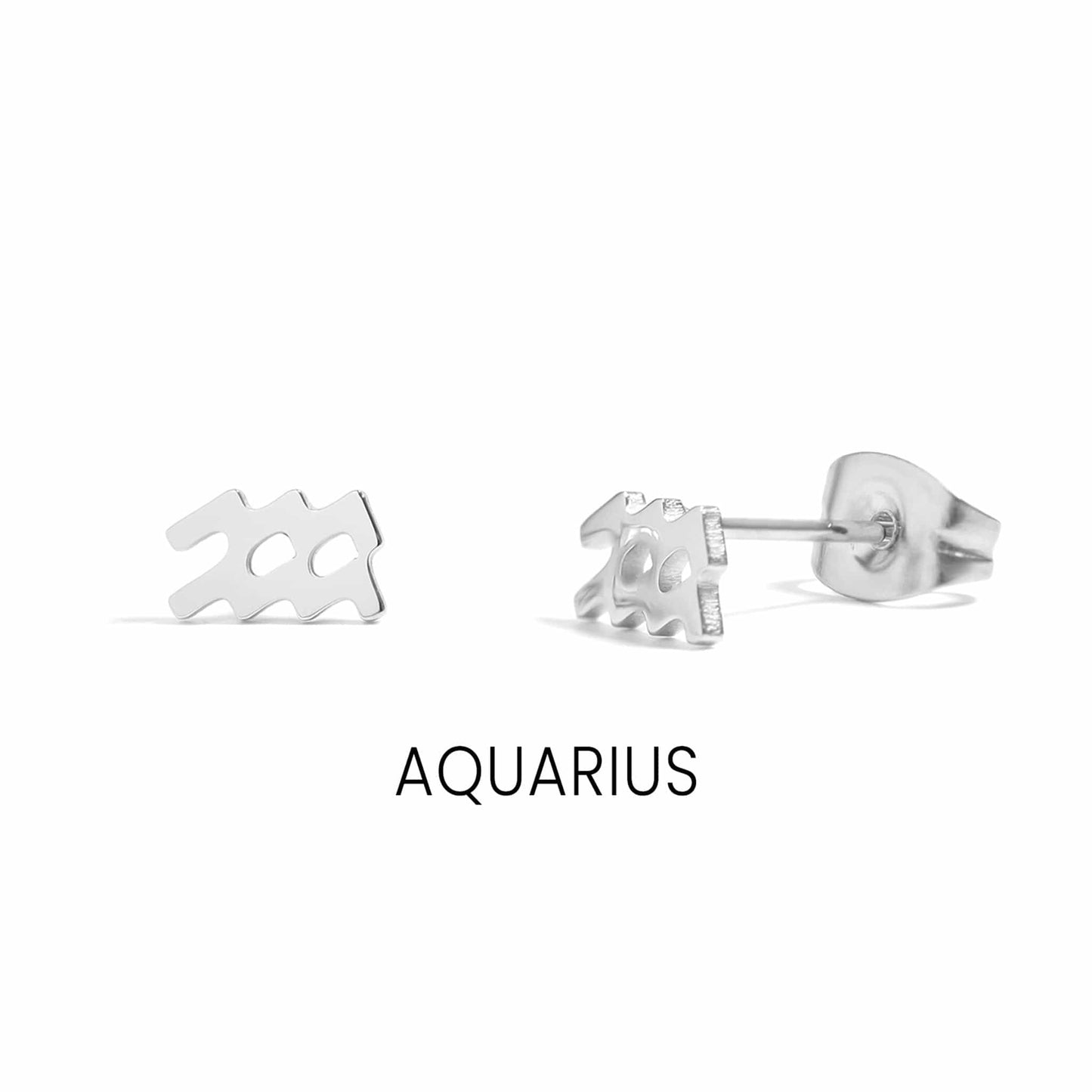 MEA NANI JEWELLERY Stjernetegn øredobber Vannmannen (Aquarius) – 20. januar til 18. februar / Gull ZODIAC SIGN STUDS – Personlige stjernetegn-øredobber i 18K gullbelagt stål