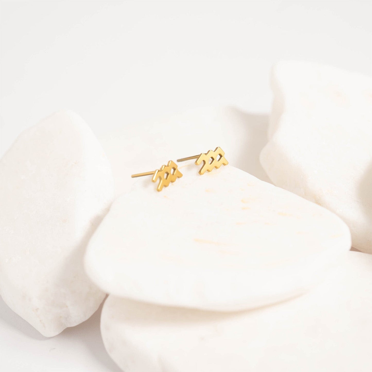 MEA NANI JEWELLERY Stjernetegn øredobber ZODIAC SIGN STUDS – Personlige stjernetegn-øredobber i 18K gullbelagt stål