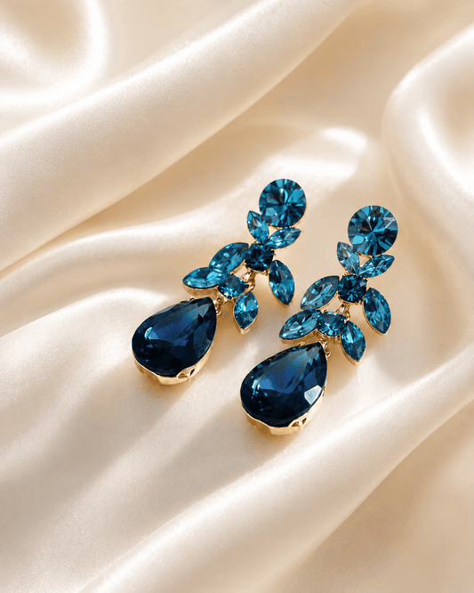 MEA NANI JEWELLERY MARINA CRYSTAL DROPS – Aqua Blue