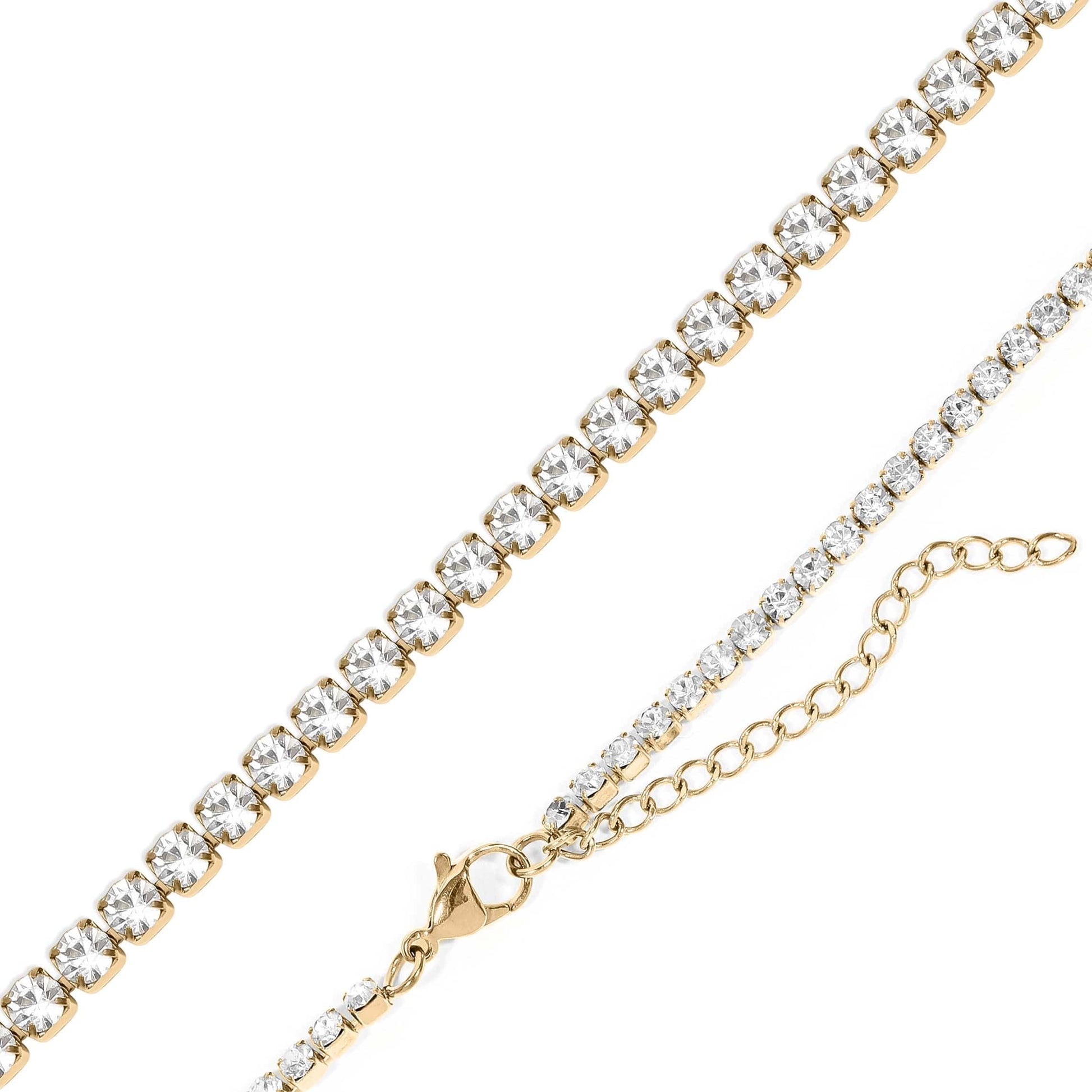 MEA NANI JEWELLERY ALL EYES ON ME TENNIS NECKLACE – 18K PVD-gullbelagt tennis halskjede