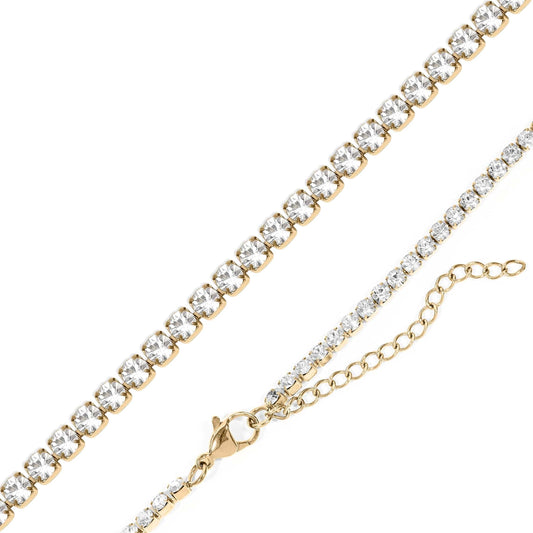 MEA NANI JEWELLERY ALL EYES ON ME TENNIS NECKLACE – 18K PVD-gullbelagt tennis halskjede