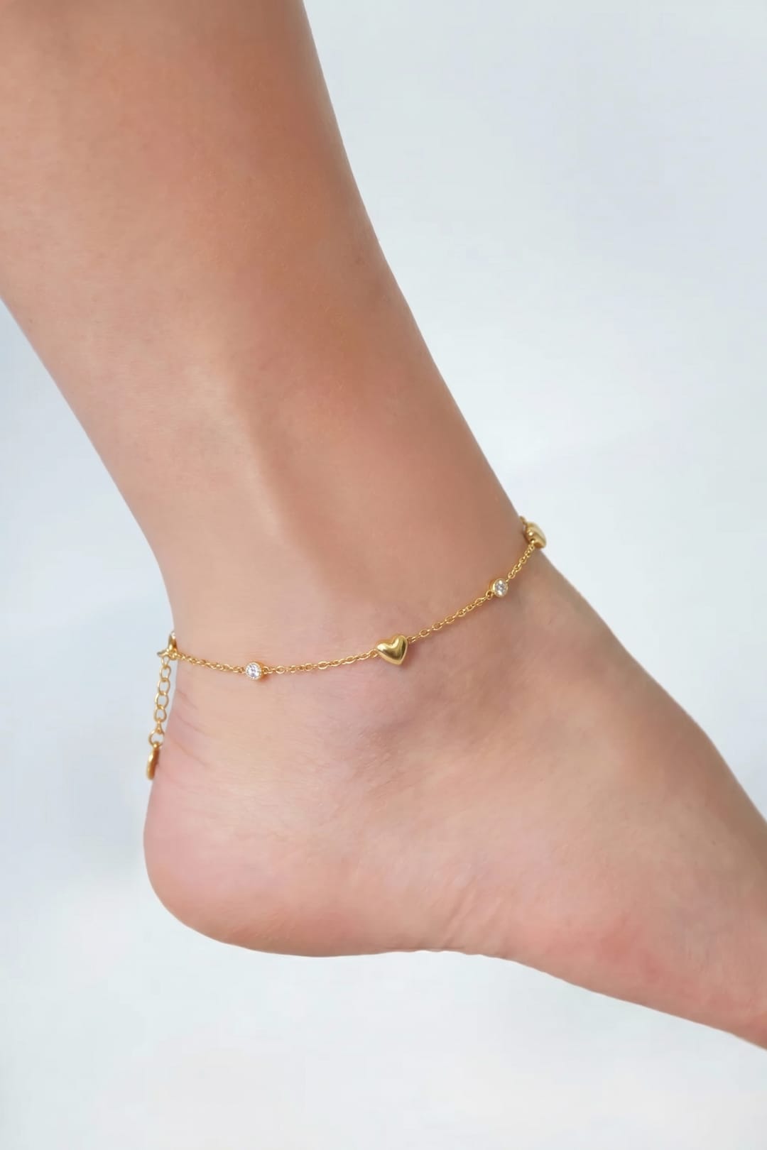 MEA NANI JEWELLERY Ankellenke Default SUNKISSED – ankellenke med hjerter, belagt med 14K ekte gull