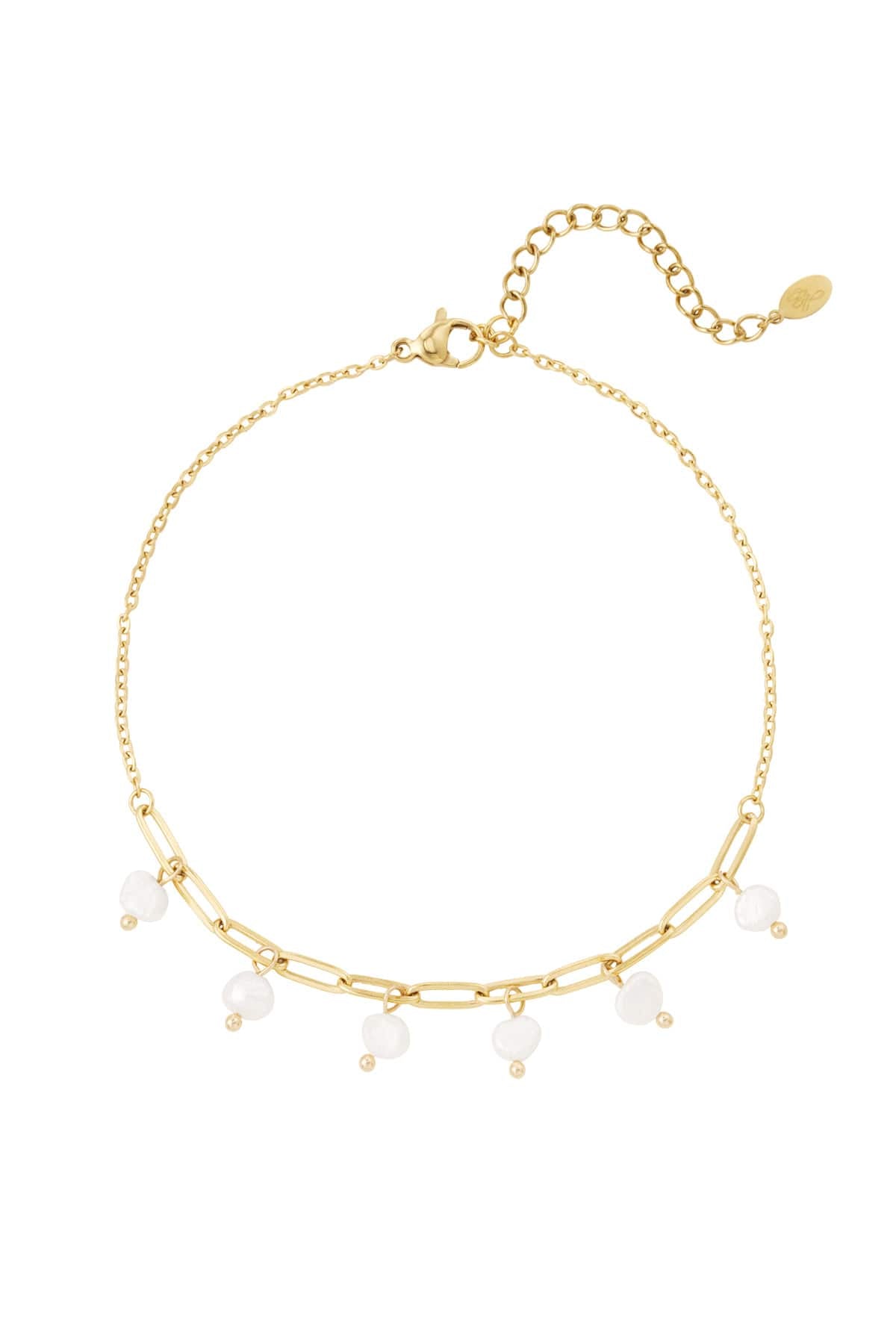 MEA NANI JEWELLERY Ankellenke PEARL LINK ANKLET – 14K gullbelagt