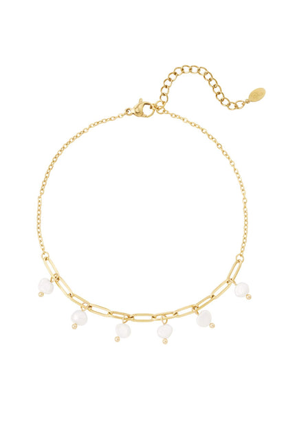 MEA NANI JEWELLERY Ankellenke PEARL LINK ANKLET – 14K gullbelagt