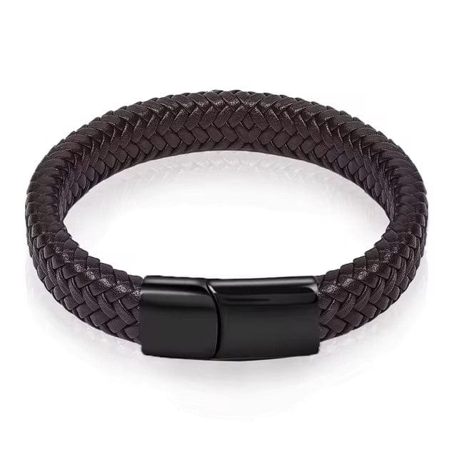 MEA NANI JEWELLERY Armbånd KLASSISK FLETTET SKINNARMBÅND MED STÅL- OG TITANIUM LÅS