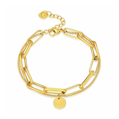 MEA NANI JEWELLERY Armbånd NOOR – gullbelagt armbånd med charm og lenker