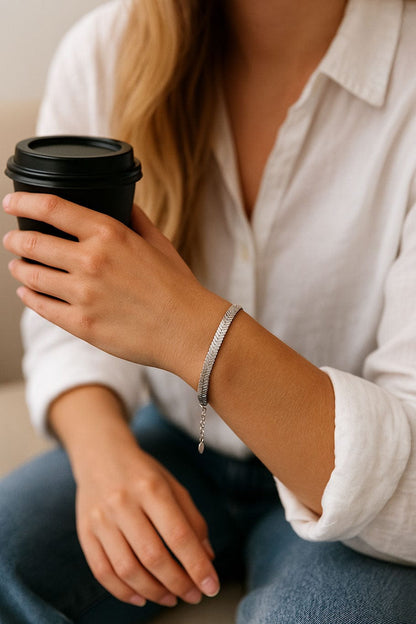 MEA NANI JEWELLERY Armbånd Sølv LONDON - SNAKE ARMBÅND I SØLV