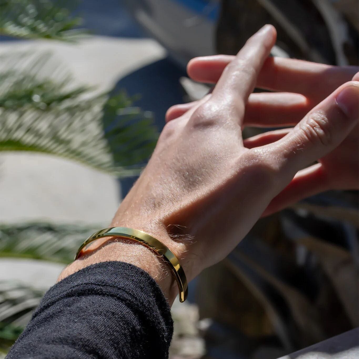 MEA NANI JEWELLERY Armbånd THE HAVEN CUFF – 18K Gold Waterproof Herrearmbånd