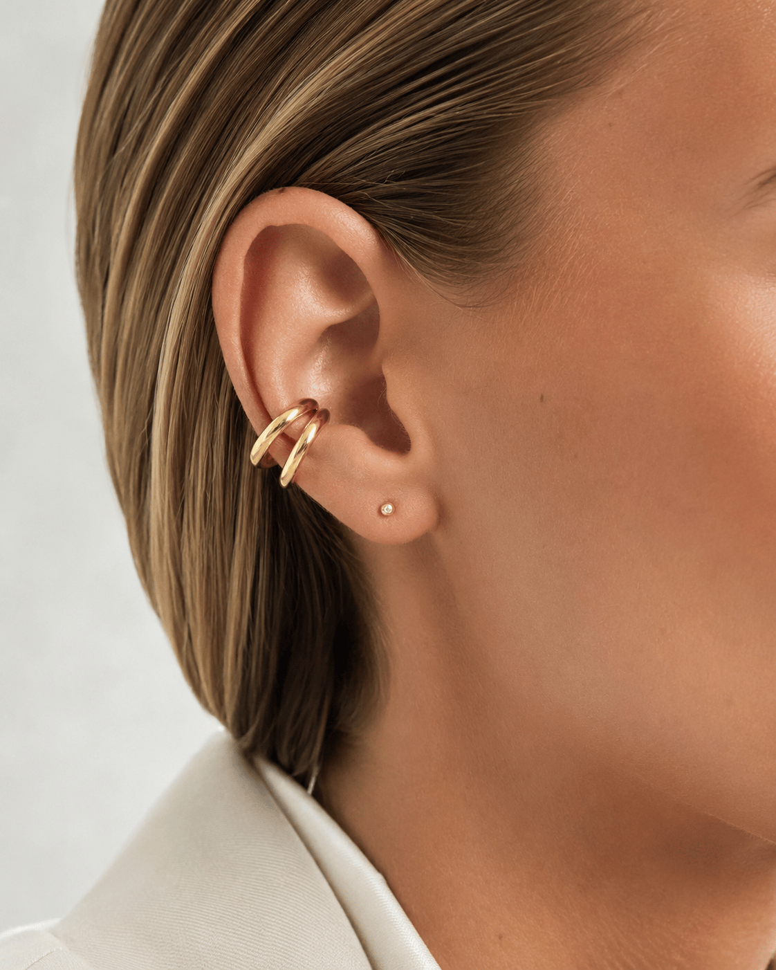 MEA NANI JEWELLERY Ear cuff Default TWIN CURVE EAR CUFF – 14K gullbelagt