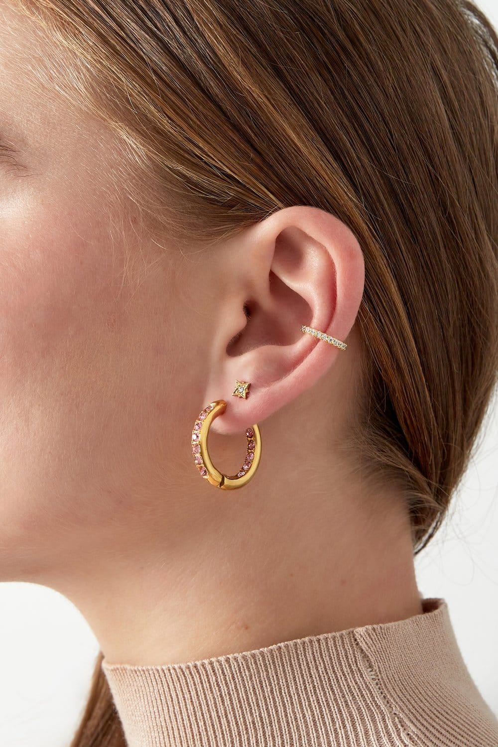 MEA NANI JEWELLERY Ear cuff GLOW LINE EAR CUFF – 14K gullbelagt