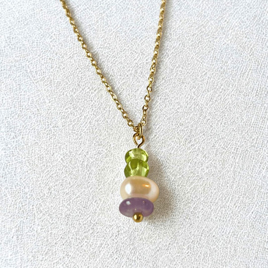 MEA NANI JEWELLERY Halskjede AMIR NECKLACE – 18k gullbelagt halskjede med perler