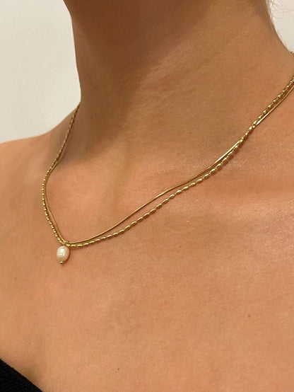 MEA NANI JEWELLERY Halskjede DRÅPE - HALSKJEDE I GULL MED PERLE