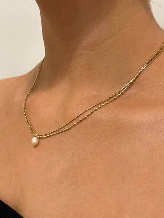 MEA NANI JEWELLERY Halskjede DRÅPE - HALSKJEDE I GULL MED PERLE