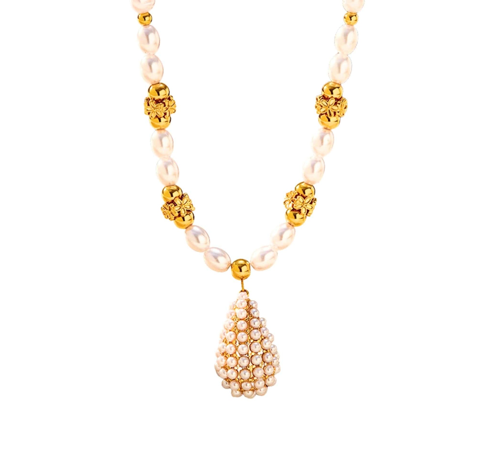 MEA NANI JEWELLERY Halskjede GOLDEN PEARL DROP – Halskjede 18K PVD gullbelagt