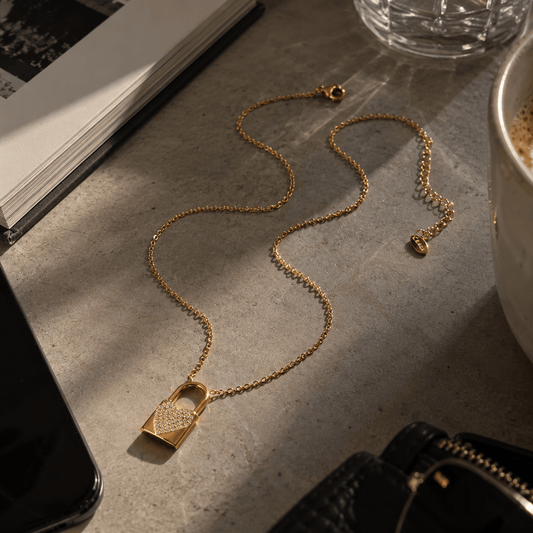 MEA NANI JEWELLERY Halskjede KEY TO MY HEART - Halskjede 18K gullbelagt