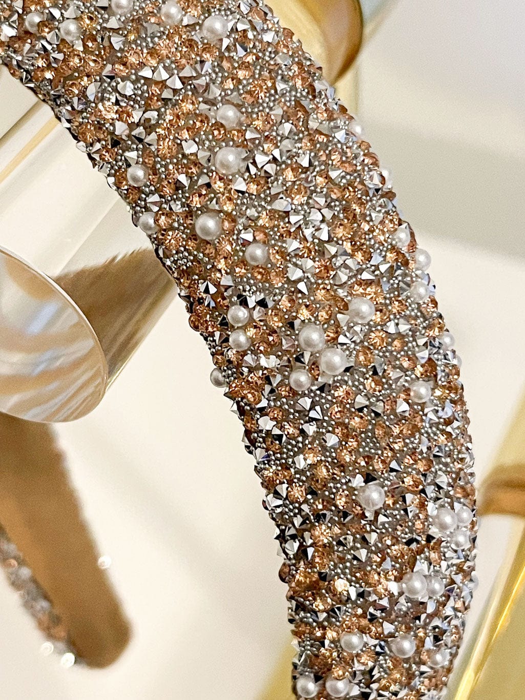 MEA NANI JEWELLERY Hårbøyle POLSTRET HÅRBØYLE MED GLITTER - BRUN