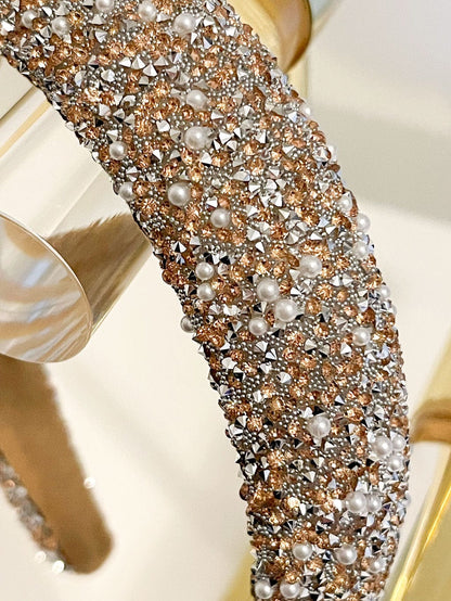 MEA NANI JEWELLERY Hårbøyle POLSTRET HÅRBØYLE MED GLITTER - BRUN