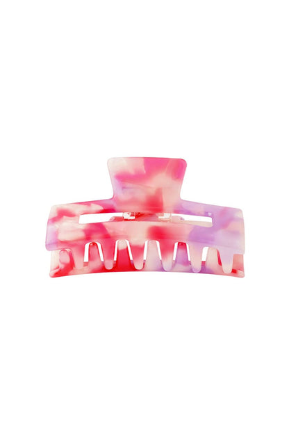Tuva hårklype i rosa og lilla pastellmarmor – feminin og sommerlig håraccessory.