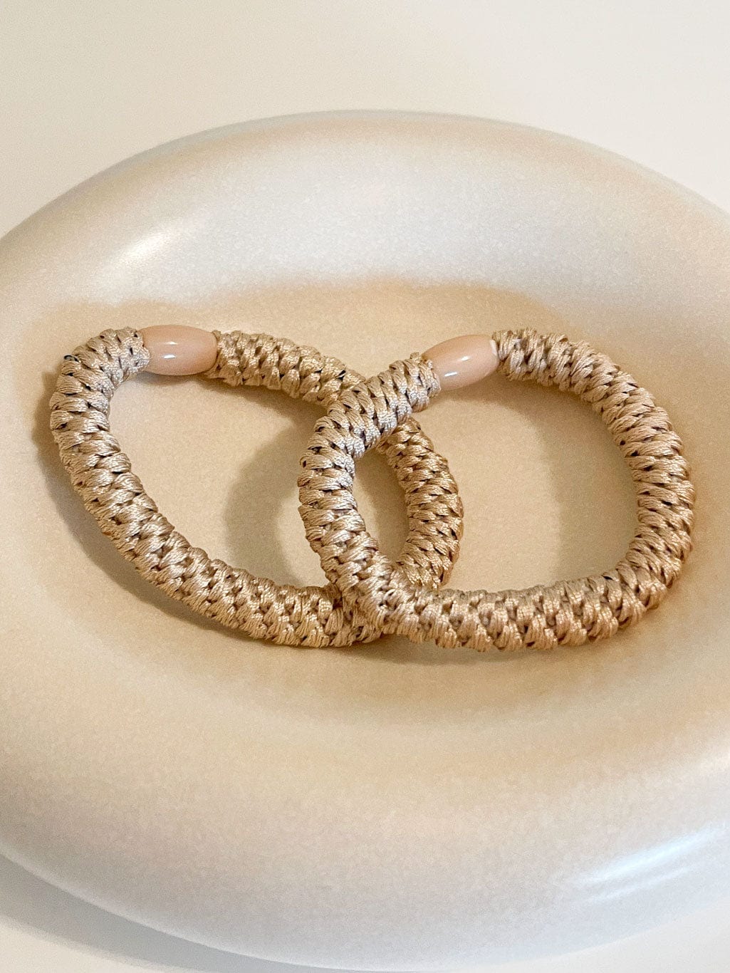 MEA NANI JEWELLERY Hårstrikk Beige Hårstrikk - 2 pakning