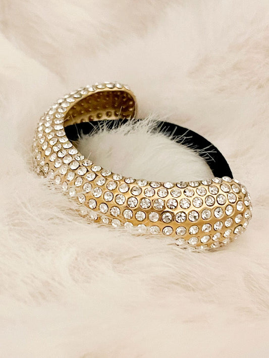 MEA NANI JEWELLERY Hårstrikk LUX -  HÅRSTRIKK MED 18K GULLBELAGT METALLSPENNE
