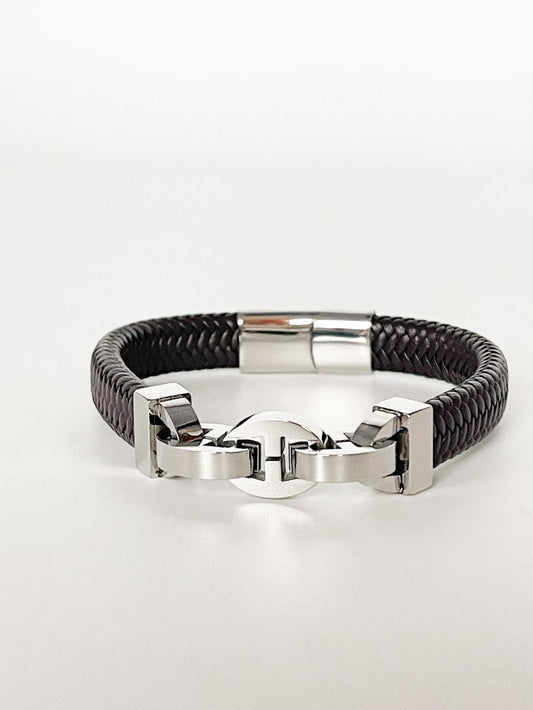 MEA NANI JEWELLERY Herrearmbånd ASGIR BRUNT SKINNARMBÅND FOR MENN - Maskulint og stilrent armbånd