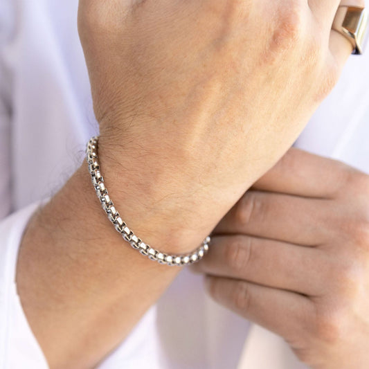 MEA NANI JEWELLERY Herrearmbånd THE RIVEN CHAIN BRACELET – Herrearmbånd i kirurgisk stål