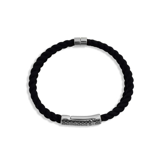 MEA NANI JEWELLERY Herrearmbånd THE ROGUE DOUBLE – Waterproof herrearmbånd med dobbel svart rem