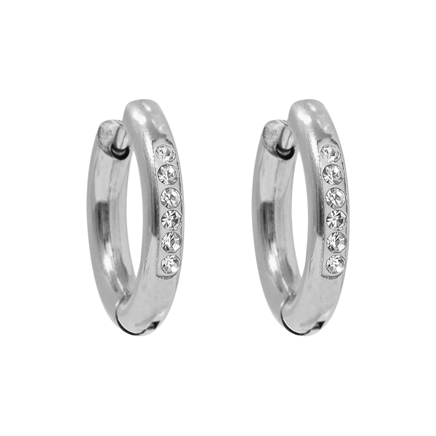 MEA NANI JEWELLERY Huggie hoops ELARA HUGGIES – små  hoops i kirurgisk stål med cubic zirconia