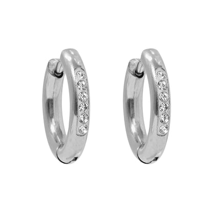 MEA NANI JEWELLERY Huggie hoops ELARA HUGGIES – små  hoops i kirurgisk stål med cubic zirconia