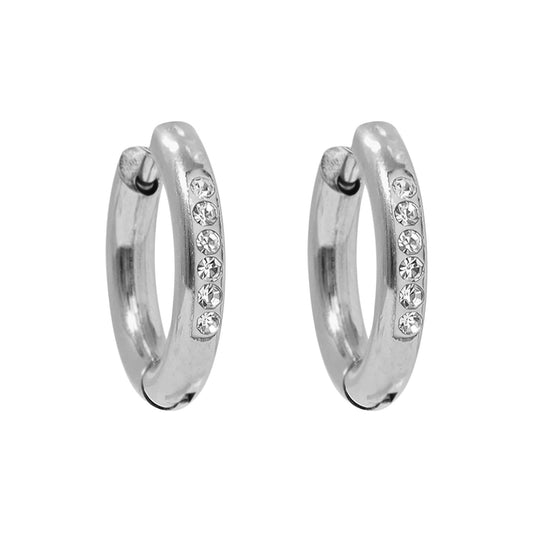 MEA NANI JEWELLERY Huggie hoops ELARA HUGGIES – små  hoops i kirurgisk stål med cubic zirconia