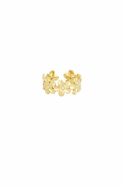 MEA NANI JEWELLERY Justerbar ring Default MARGUERITE – justerbar blomsterring i 14K gullbelagt rustfritt stål, vanntett