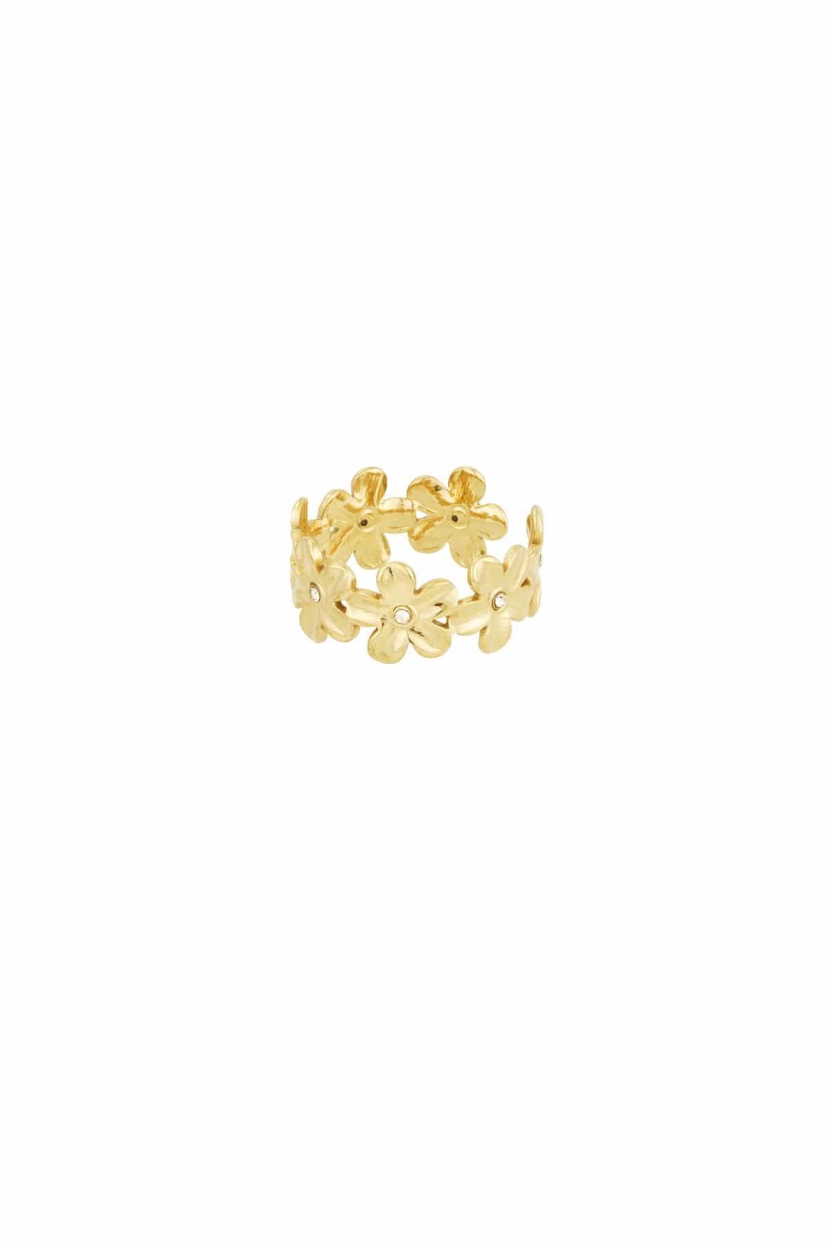 MEA NANI JEWELLERY Justerbar ring Default MARGUERITE – justerbar blomsterring i 14K gullbelagt rustfritt stål, vanntett